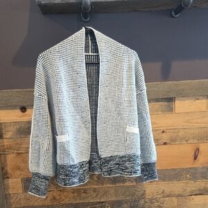 Black and White Knit Cardigan